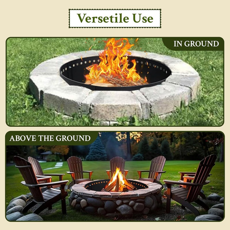 FEBTECH 36-Inch Fire Pit Ring – 12-Inch Height Round Insert for Outdoor DIY Fire Pits – Ideal for In-Ground or Above-Ground Use in Gardens or Camping Sites - Image 5
